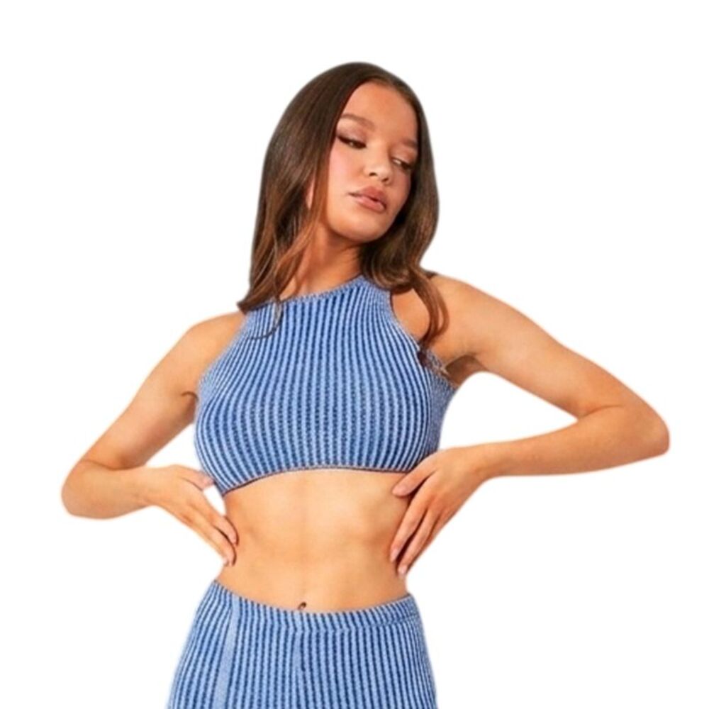 Missy Empire Womens/Ladies Knitted Crop Top / Blue